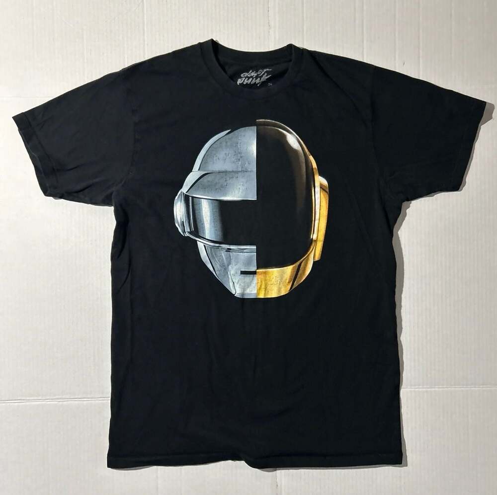 Daft Punk Random Access Memories Split Helmet Graphic T-Shirt Black Medium